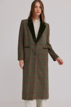 Hoss Intropia Sobretudos|Casacos-Fabrizia. Sobrecasaca xadrez Khaki