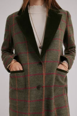 Hoss Intropia Sobretudos|Casacos-Fabrizia. Sobrecasaca xadrez Khaki