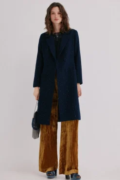 Hoss Intropia Casacos-Farah. Sobretudo cruzado Azul