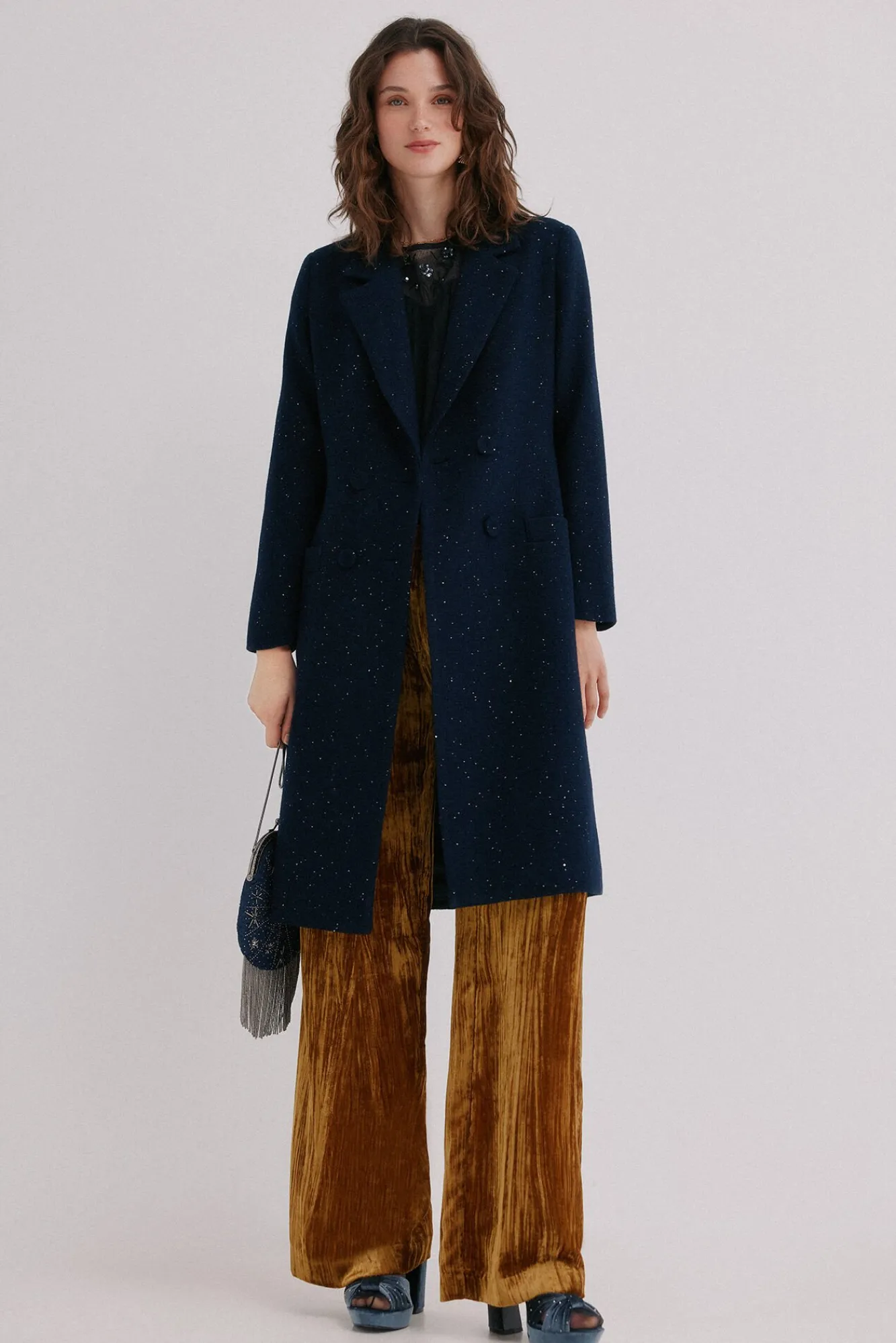 Hoss Intropia Casacos-Farah. Sobretudo cruzado Azul