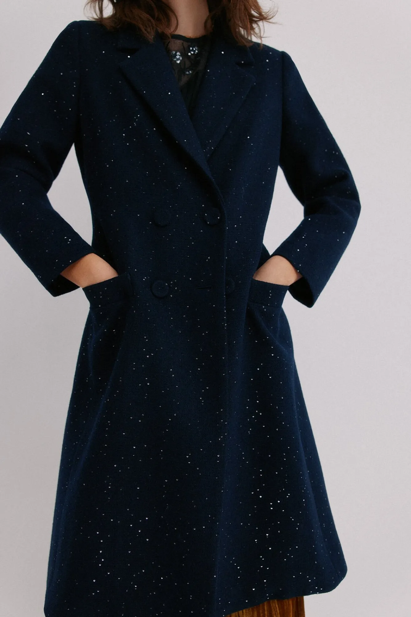 Hoss Intropia Casacos-Farah. Sobretudo cruzado Azul