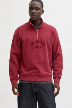 Jack & Jones Sweatshirts-Fecho-Éclair com gola vermelho