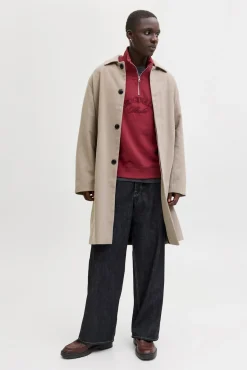 Jack & Jones Sweatshirts-Fecho-Éclair com gola vermelho