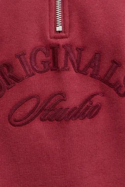 Jack & Jones Sweatshirts-Fecho-Éclair com gola vermelho