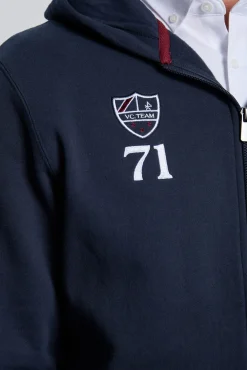 Valecuatro Sweatshirts-Fecho-Éclair com sweatshirt e escudo marinho Azul