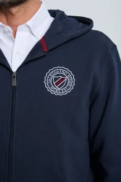 Valecuatro Sweatshirts-Fecho-Éclair com sweatshirt e escudo marinho Azul