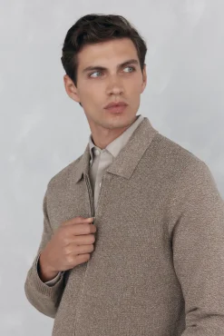 Pedro del Hierro Camisolas-Fecho-éclair com zíper torcido Beige