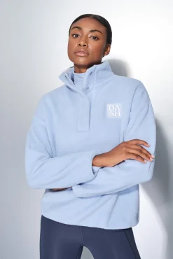 Dash and Stars Sweatshirts-Fecho-Éclair de lã bebê com polar azul