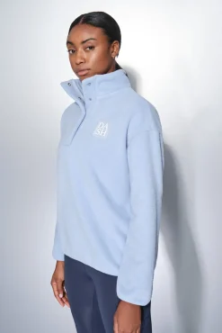 Dash and Stars Sweatshirts-Fecho-Éclair de lã bebê com polar azul