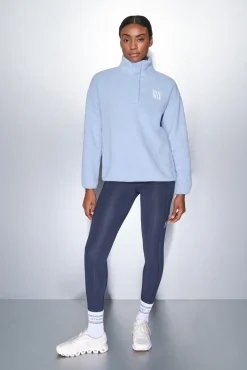 Dash and Stars Sweatshirts-Fecho-Éclair de lã bebê com polar azul