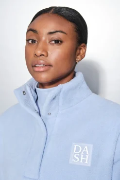 Dash and Stars Sweatshirts-Fecho-Éclair de lã bebê com polar azul