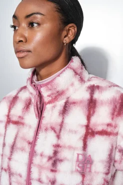 Dash and Stars Sweatshirts-Fecho-Éclair de sweatshirt com polar chiclete rosa