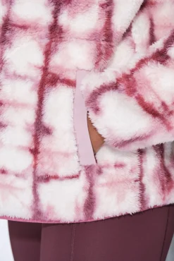 Dash and Stars Sweatshirts-Fecho-Éclair de sweatshirt com polar chiclete rosa