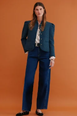 Hoss Intropia Casacos-Fernanda. Sobretudo estilo austríaco Azul