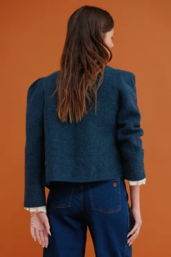 Hoss Intropia Casacos-Fernanda. Sobretudo estilo austríaco Azul