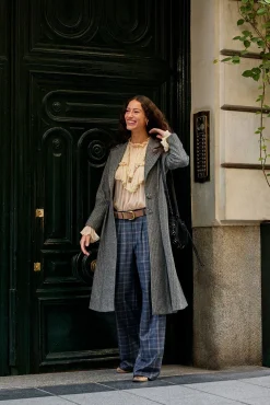 Hoss Intropia Casacos-Fiona. Sobretudo riscas Cinzento