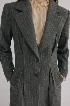 Hoss Intropia Casacos-Fiona. Sobretudo riscas Cinzento