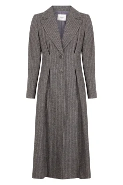 Hoss Intropia Casacos-Fiona. Sobretudo riscas Cinzento