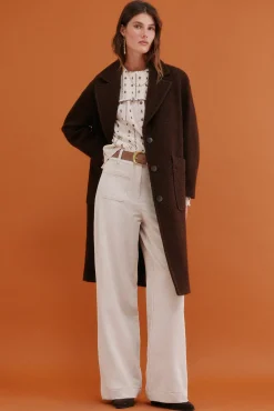 Hoss Intropia Casacos-Flora. Sobretudo com bolsos Castanho