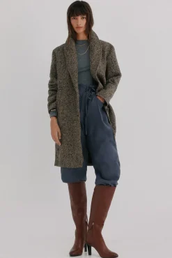 Hoss Intropia Casacos-Fátima. Sobretudo com lapela Ecru