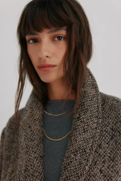 Hoss Intropia Casacos-Fátima. Sobretudo com lapela Ecru