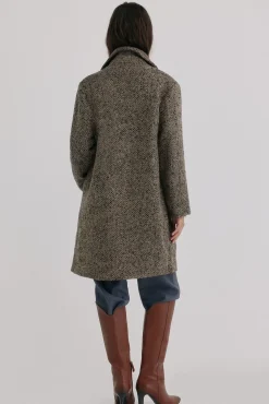 Hoss Intropia Casacos-Fátima. Sobretudo com lapela Ecru