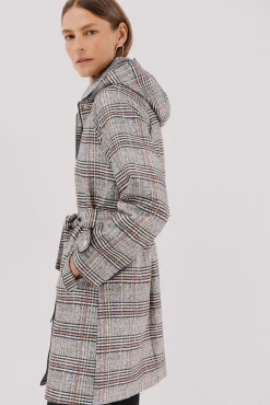 Cortefiel Casacos|Gabardines-Gabardina acetinada capuz desmontável Multicolorido