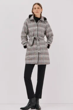 Cortefiel Casacos|Gabardines-Gabardina acetinada capuz desmontável Multicolorido