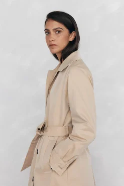 Pedro del Hierro Gabardines|Casacos-Gabardina comprida Beige