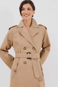 Cortefiel Gabardines|Casacos-Gabardina comprida Tostado