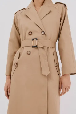 Cortefiel Gabardines|Casacos-Gabardina comprida Tostado