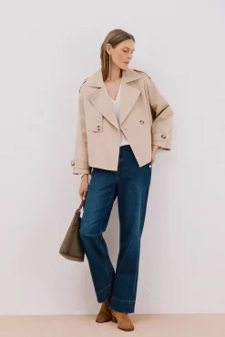 Cortefiel Gabardines|Casacos-Gabardina curta Castanho