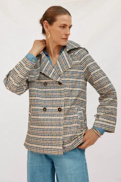 Cortefiel Gabardines|Casacos-Gabardina curta com véu Multicolorido