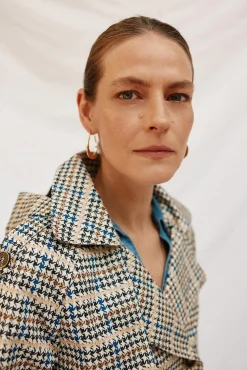 Cortefiel Gabardines|Casacos-Gabardina curta com véu Multicolorido