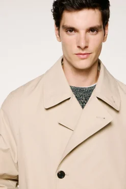 Selected Sobretudos-Gabardina de algodão orgânico Tostado