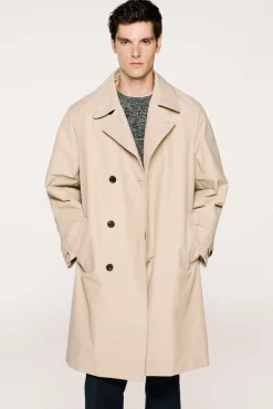 Selected Sobretudos-Gabardina de algodão orgânico Tostado