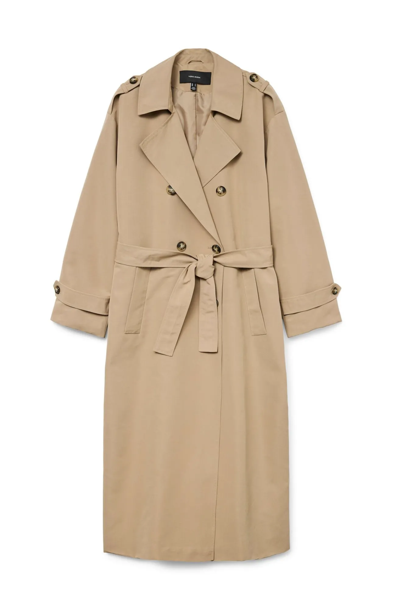 Vero Moda Gabardines|Sobretudos-Gabardina longo básico Castanho