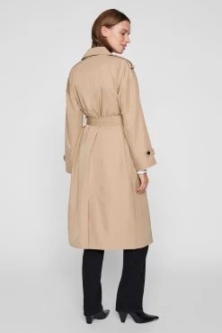 Vila Gabardines|Sobretudos-Gabardina longo com nós Tostado