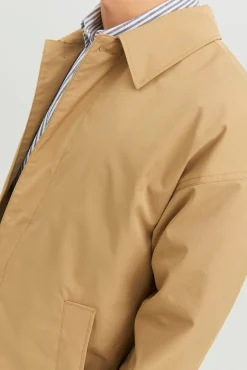 Jack & Jones Sobretudos-Gabardine com gola italiana cru