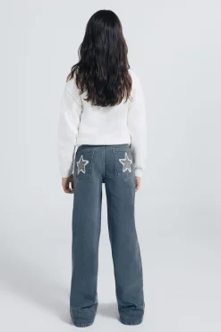 Springfield Kids Calças-Garota Estrela do Jeans cinzento