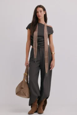 Hoss Intropia T-Shirts-Gisele. Top assimétrico Cinzento