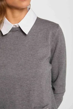 Morgan Camisolas-Gola com gola de camisola Cinzento