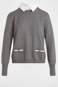 Morgan Camisolas-Gola com gola de camisola Cinzento