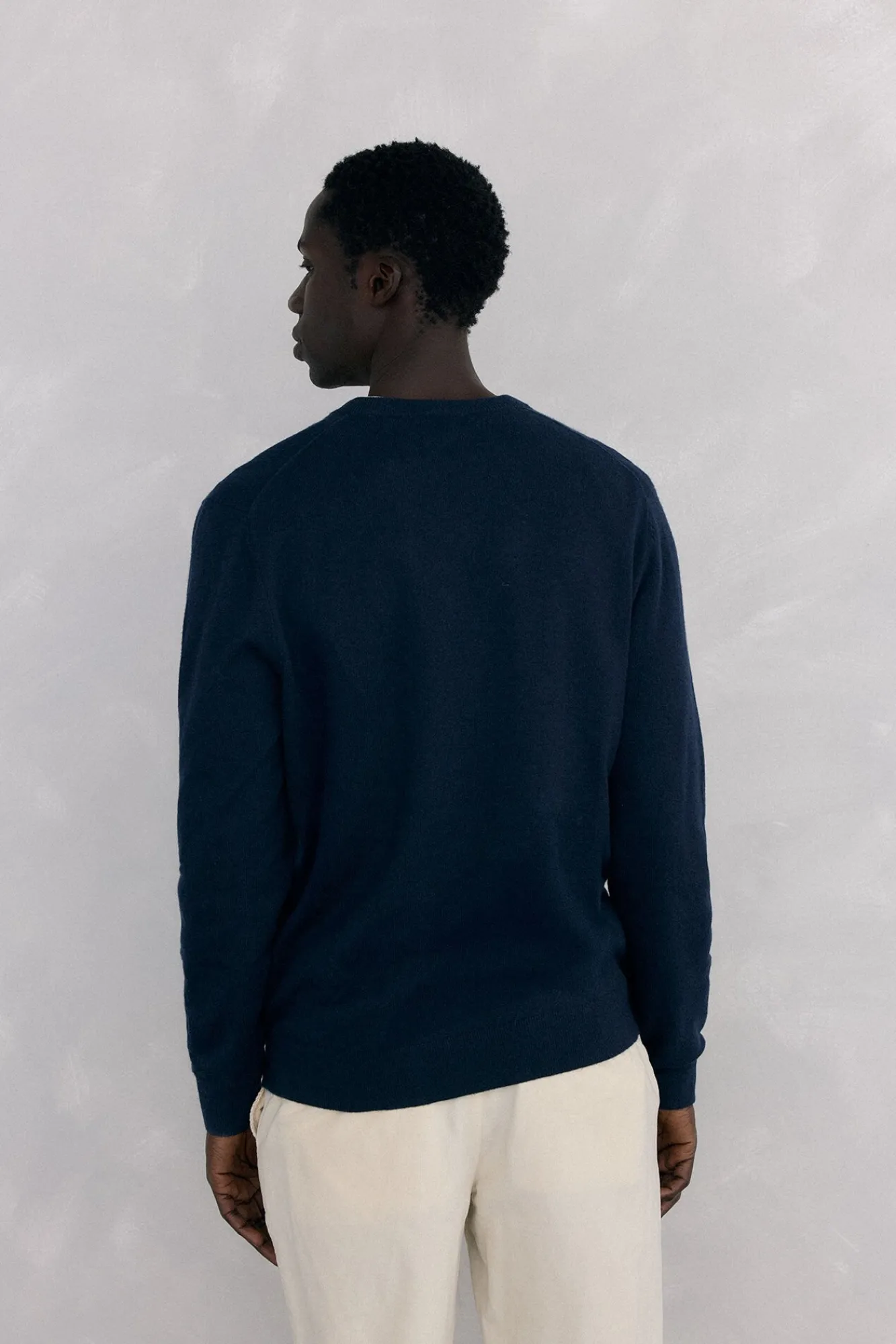 Pedro del Hierro Camisolas-Gola de lã merino e cashmere com bico Azul