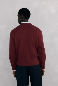 Pedro del Hierro Camisolas-Gola de lã merino e cashmere com bico Bordeaux