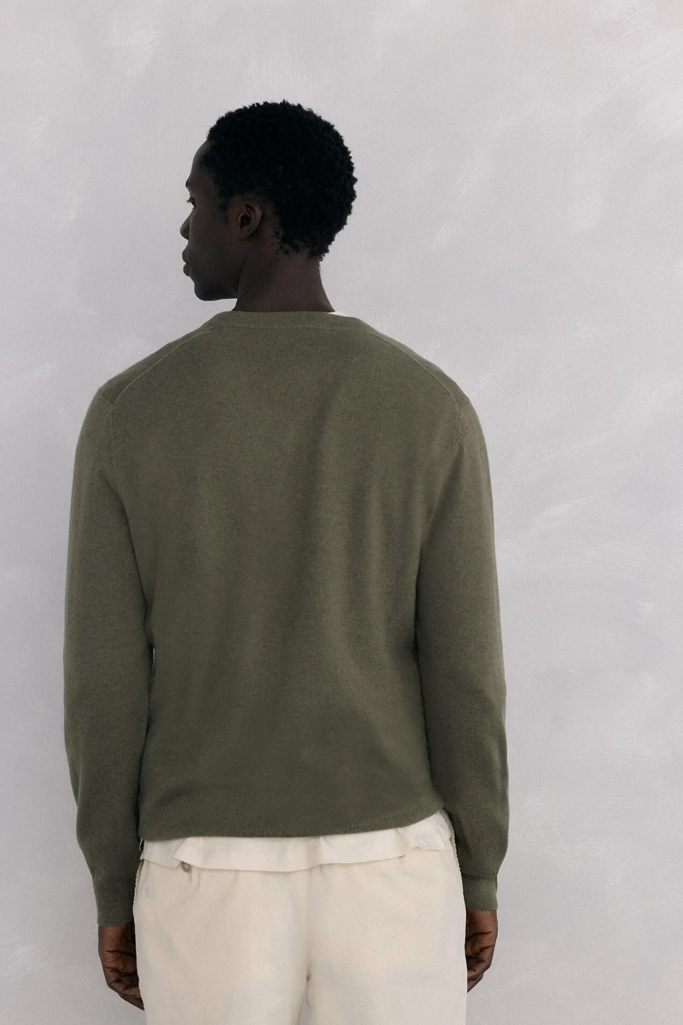 Pedro del Hierro Camisolas-Gola de lã merino e cashmere com bico Verde