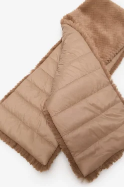 Cortefiel Cachecol-Gola de pele reversível Castanho