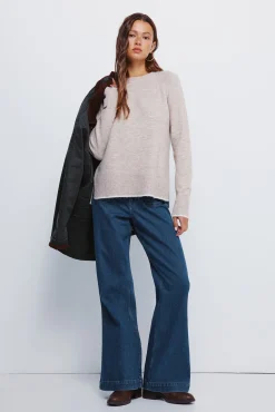 Springfield Camisolas-gola de tricô trançado cru