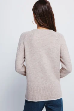 Springfield Camisolas-gola de tricô trançado cru