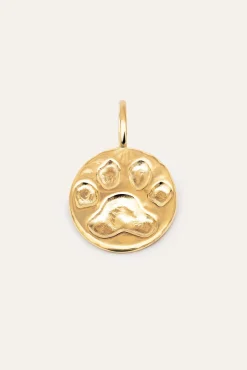 Singularu Joalharia E Bijuteria-Gold Plated Footprint Charm estampado